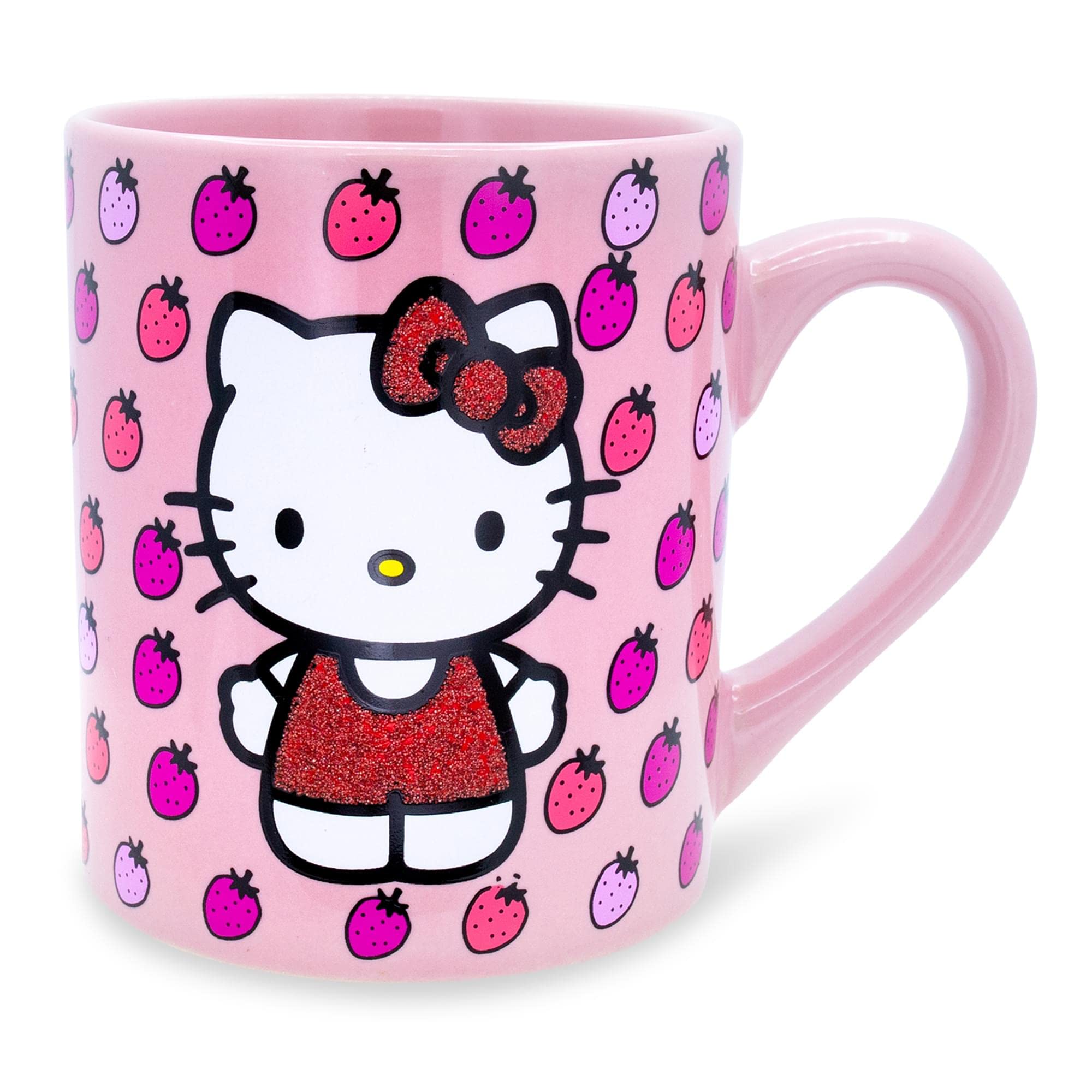 Hello Kitty Glitter Strawberry 14Oz Ceramic Mug