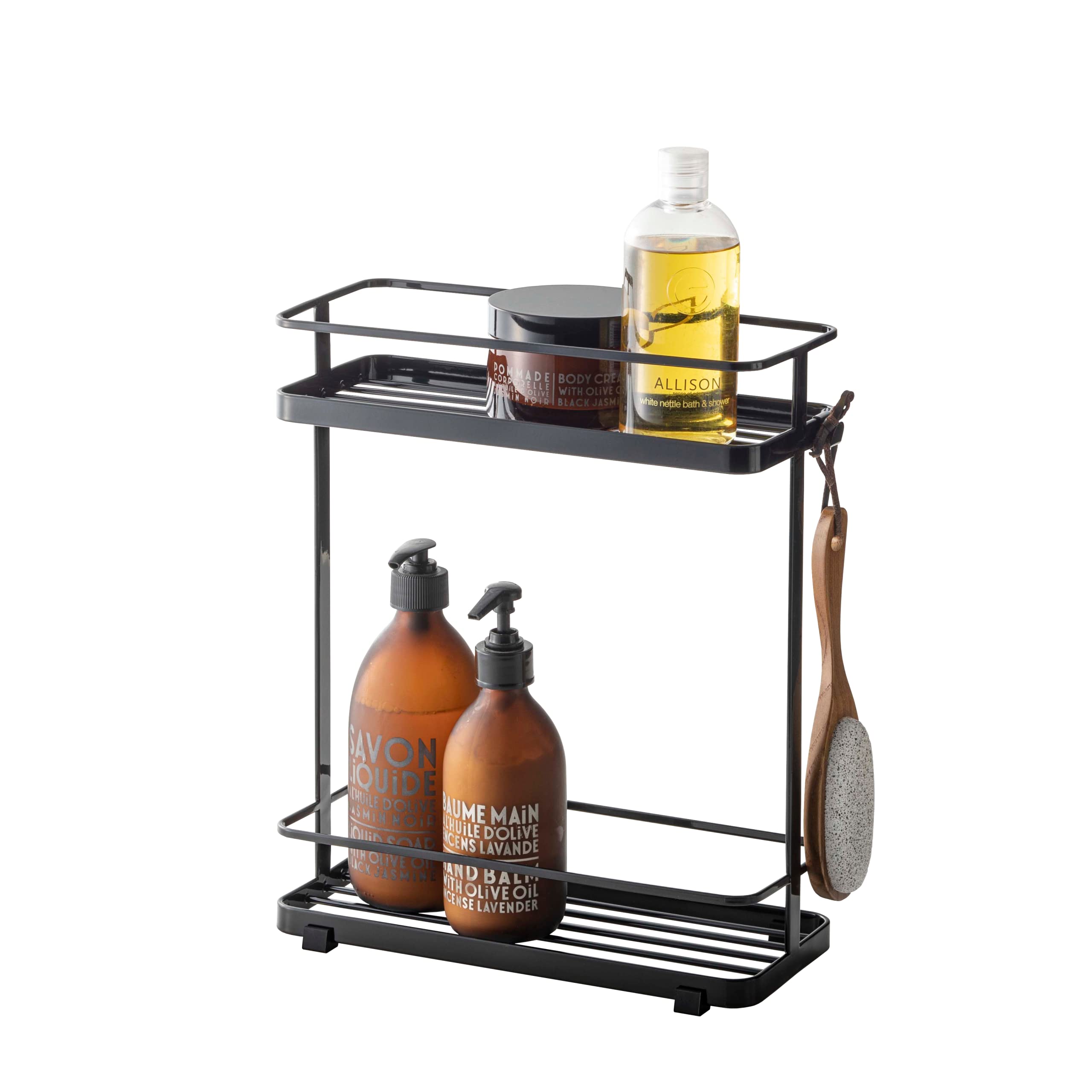 Yamazaki Home 6791 Bath Rack-Bathroom Shower Storage Holder, Caddy Shelf Organizer, One Size, Black