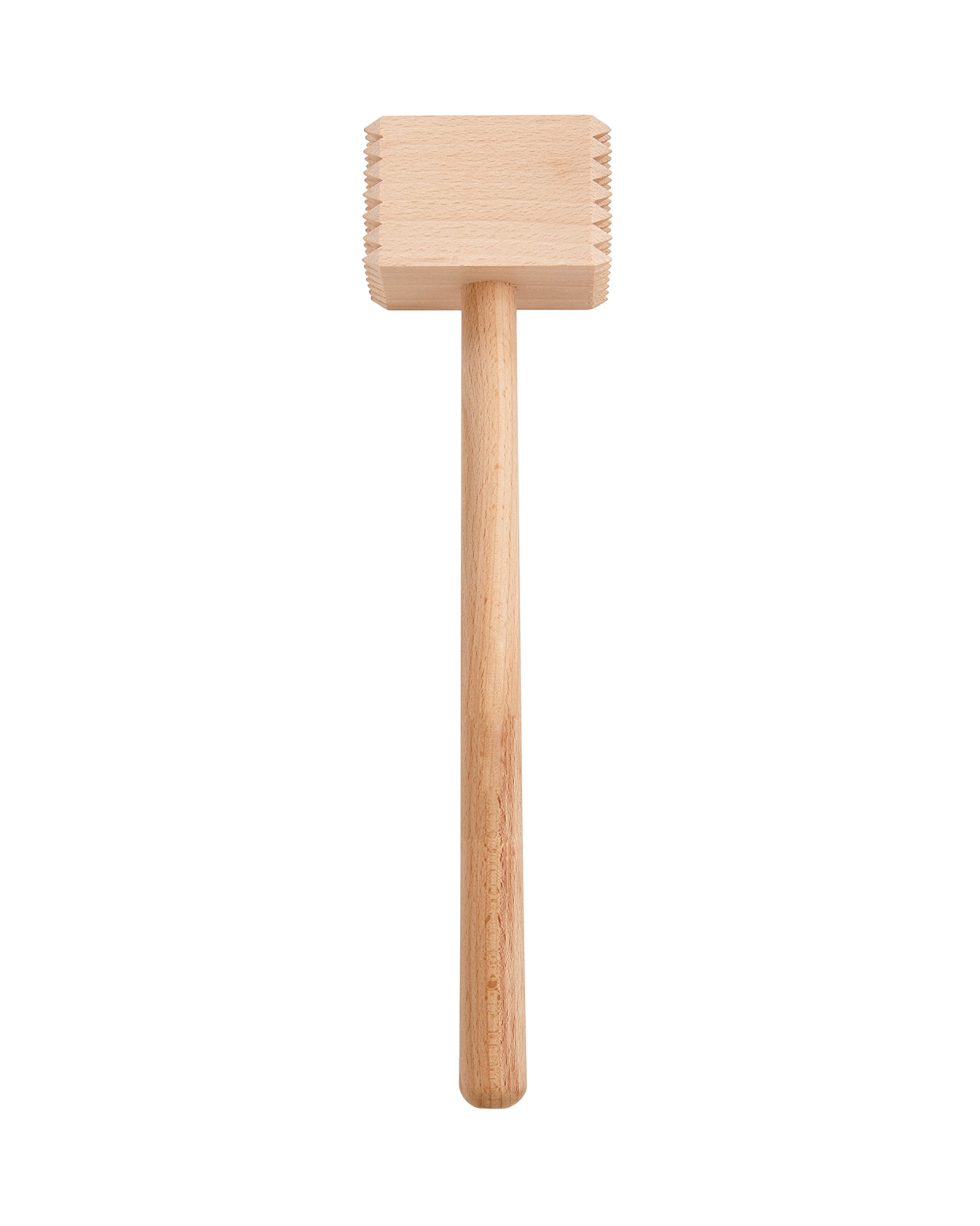 Hic Kitchen Wooden Meat Tenderizer Mallet Marinating Prep Tool, Double Sided, Fsc-Certified Beechwood, 12.5-Inches
