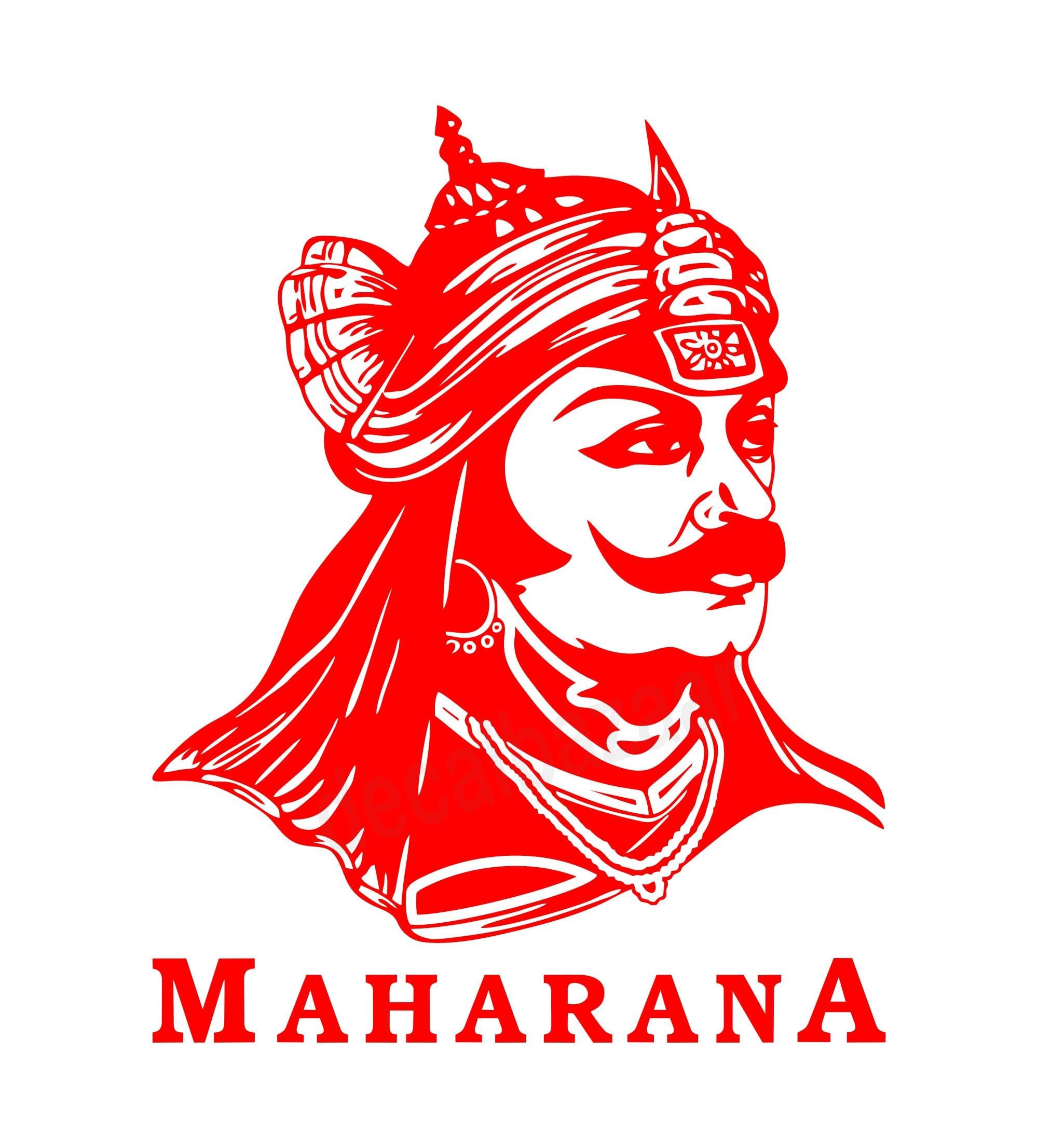 decalbazaar Vinyl Maharana Pratap Singh Glossy Glass Wall Sticker, 23 x 18 Inches Red