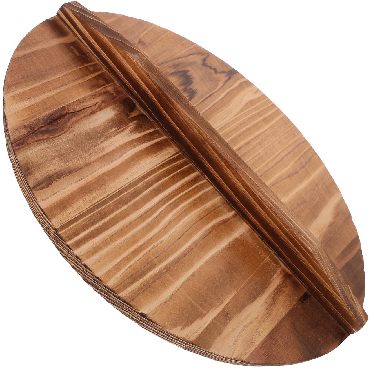 Hemoton 11.02 Inch Wooden Pot Lid AntiScalding Kitchen Cover with Handle Wood Lid for Wok and Hot Pot Cooking Protection