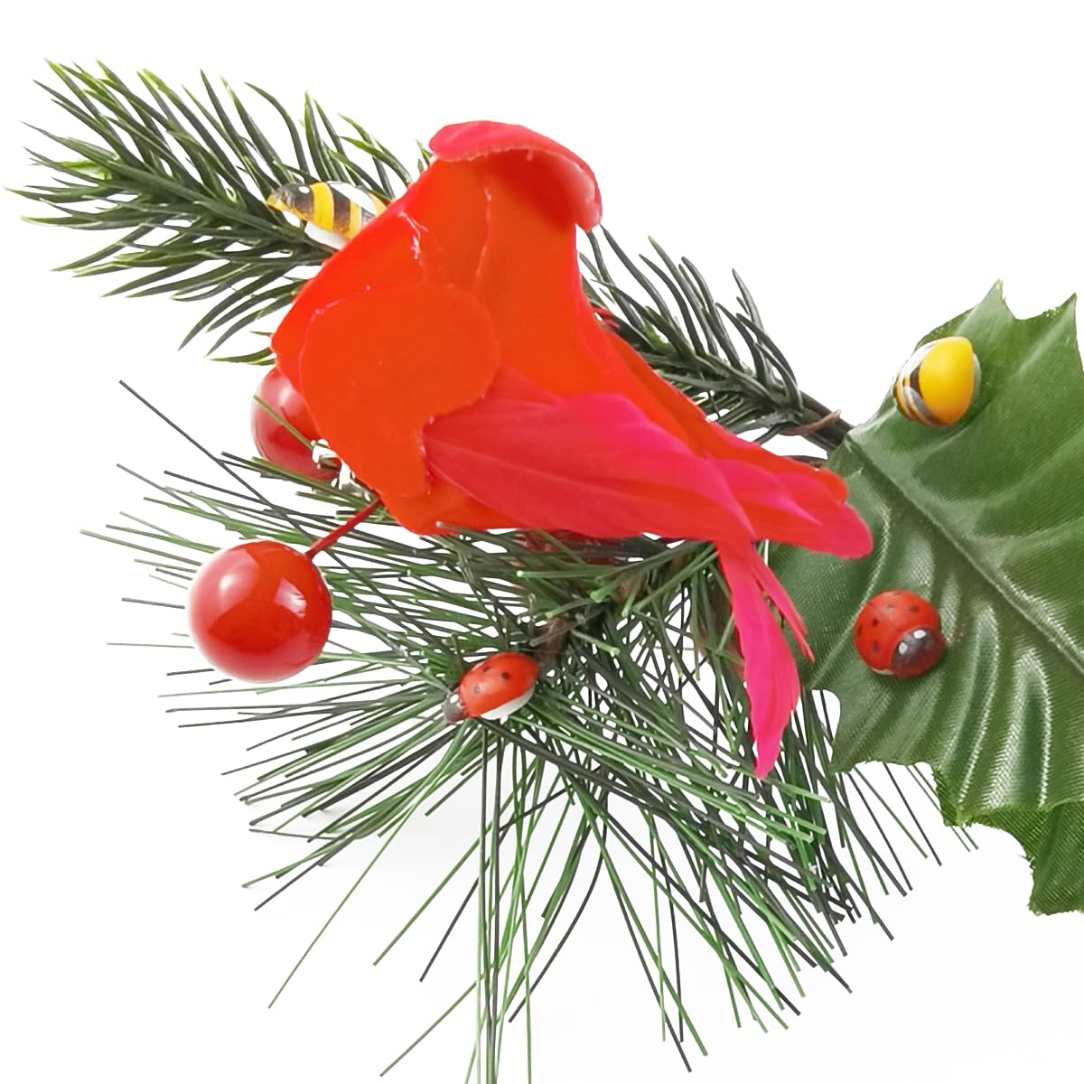 GXXMEI 20PCS Christmas Mini Cardinal Clip on Tree Ornaments Bird Decorations Approx. 2.36 Inch Long Bright Red Velvet & Feathers
