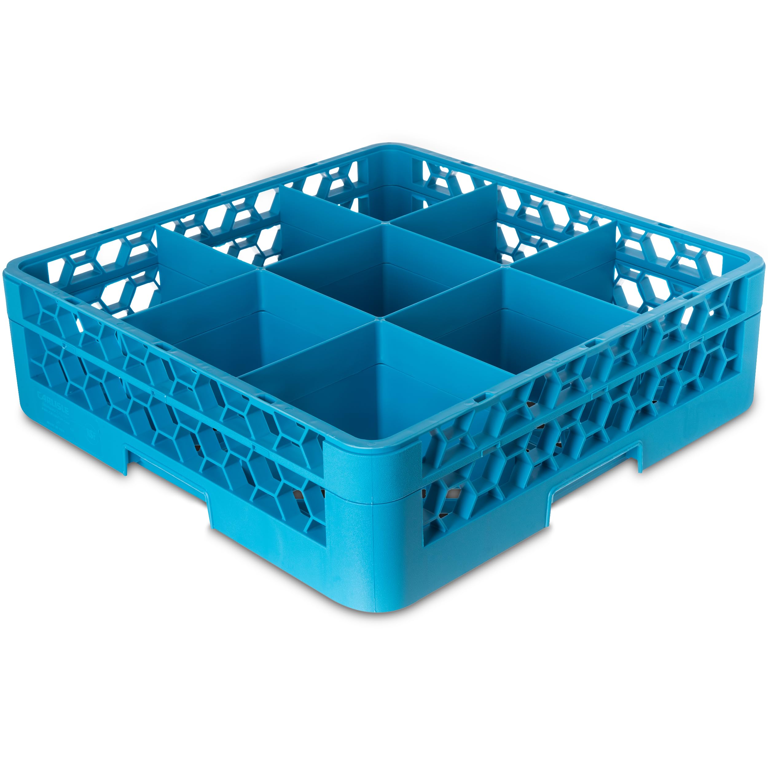 Carlisle FoodService Products RG9-114 OptiClean 9 Compartment Glass Rack with 1 Extender, 5-13/16 Compartments, Blue (Pack of 4)