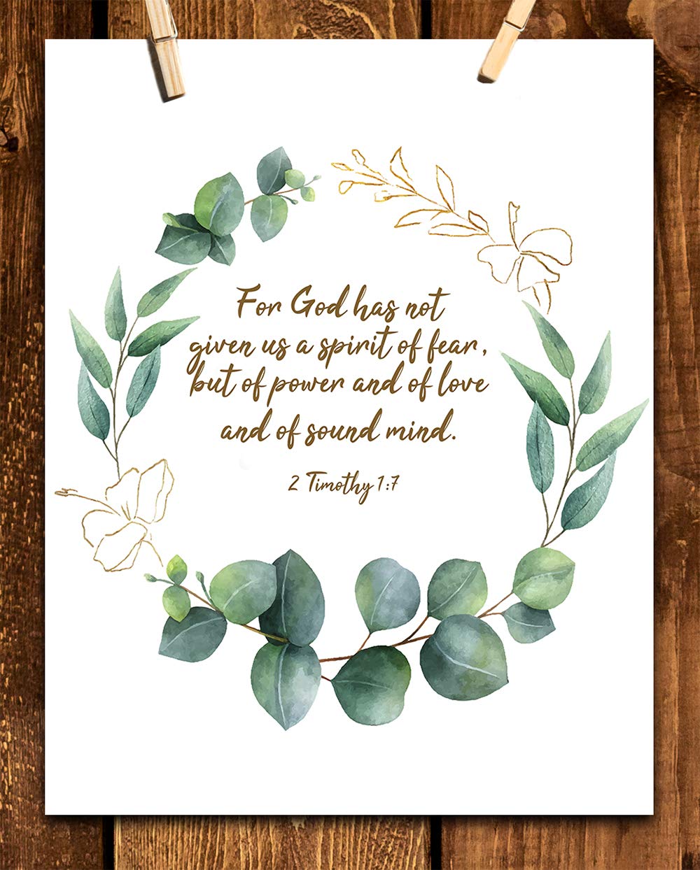 Tj Originals - For God Has Not Given , The Lord Stood With Me , 2 Timothy , Christian Bible Quote , Bible Verse Wall Print , Unf