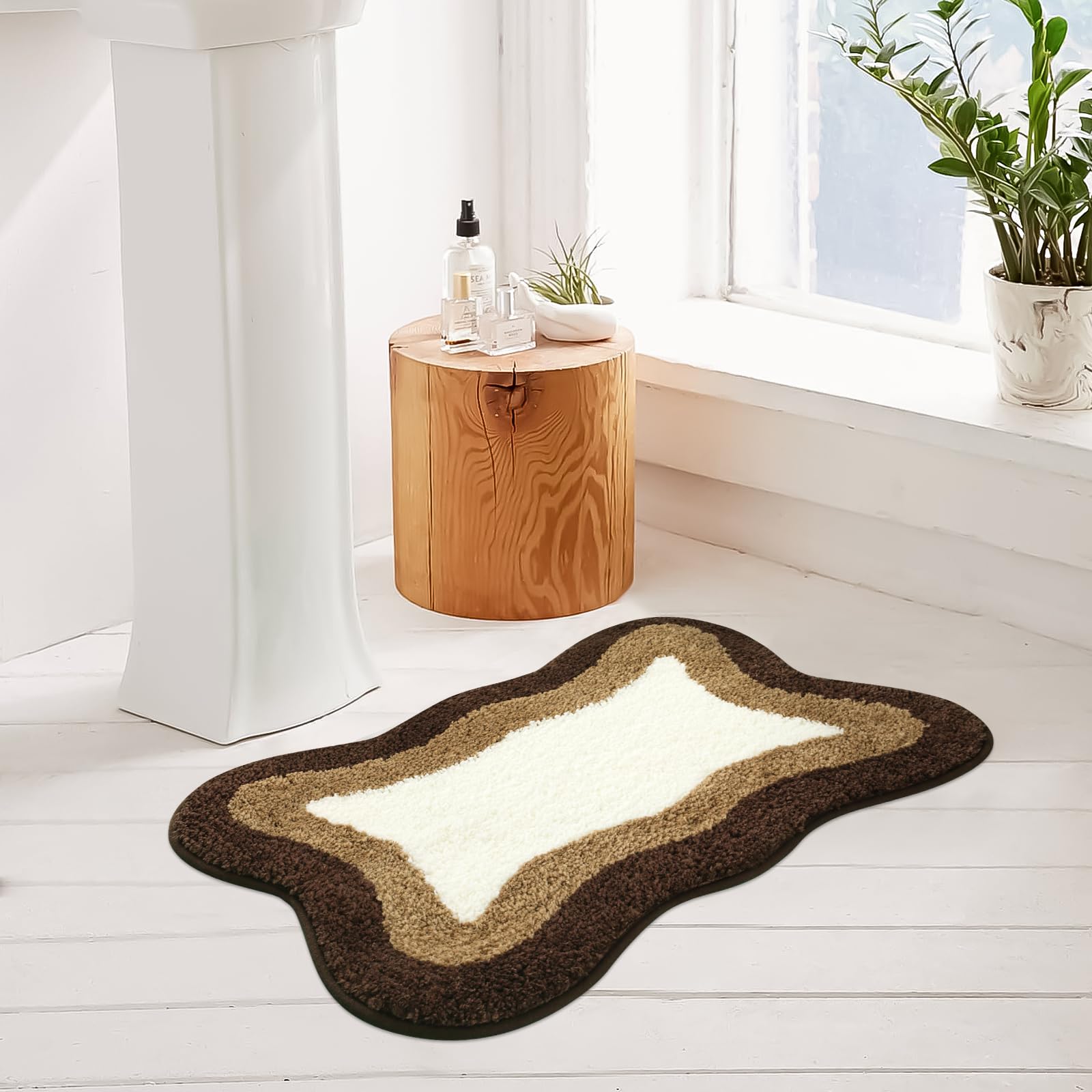 Haocoo Bathroom Rugs Non Slip Washable, 18X25 Inch Extra Soft Small Bath Mat, Microfiber Absorbent Cute Bath Mat Floor Carpet Fo