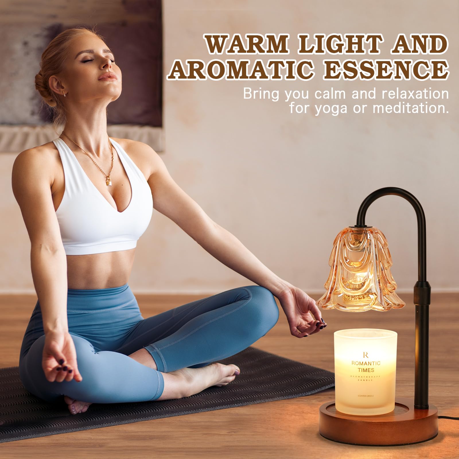 Small Candle Warmer Lamp with Timer, Adjustable Flower Lamp Warmer for Jar Candles, Unique Women Gifts for Birthday, Dimmable Ca