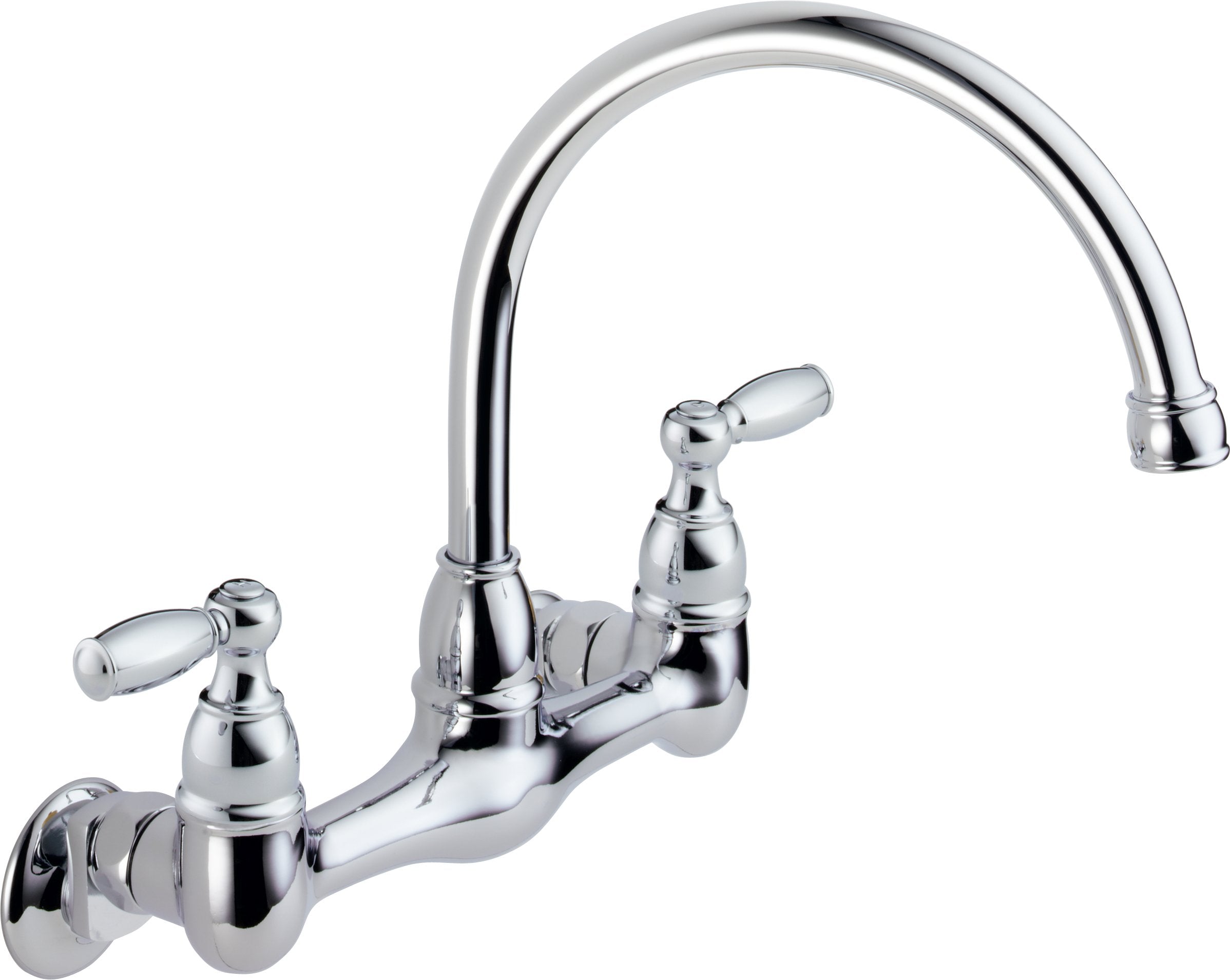 Peerless Claymore 2-Handle Wall-Mount Kitchen Sink Faucet, Chrome P299305LF, 6
