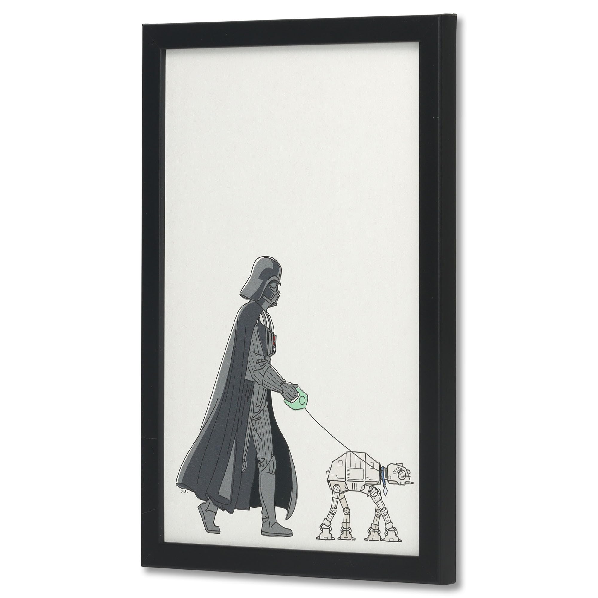 Disney Star Wars Darth Vader And At-At Framed Wood Wall Decor - Fun Darth Vader Wall Art For Man Cave Or Movie Room