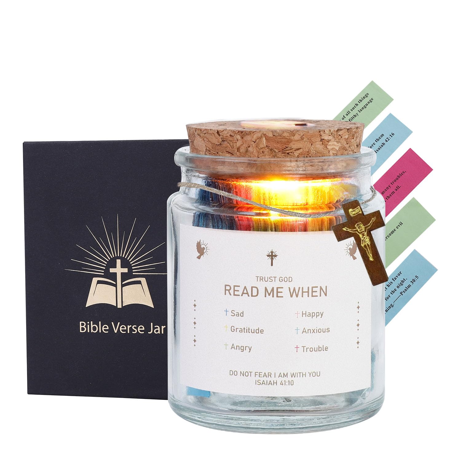 Bible Verse Jar Night Light, Read Me When Bible Verses Jar, Bible Accessories, Graduation Gifts for Women, Men, Religious Gifts 