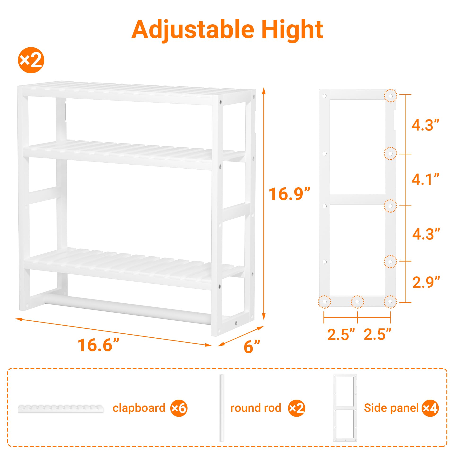 Ppn Towel Rack Bathroom Storage Shelves Over The Toilet With Towel Bar 100% Bamboo Adjustable Height Floating Shelf Wall Shower
