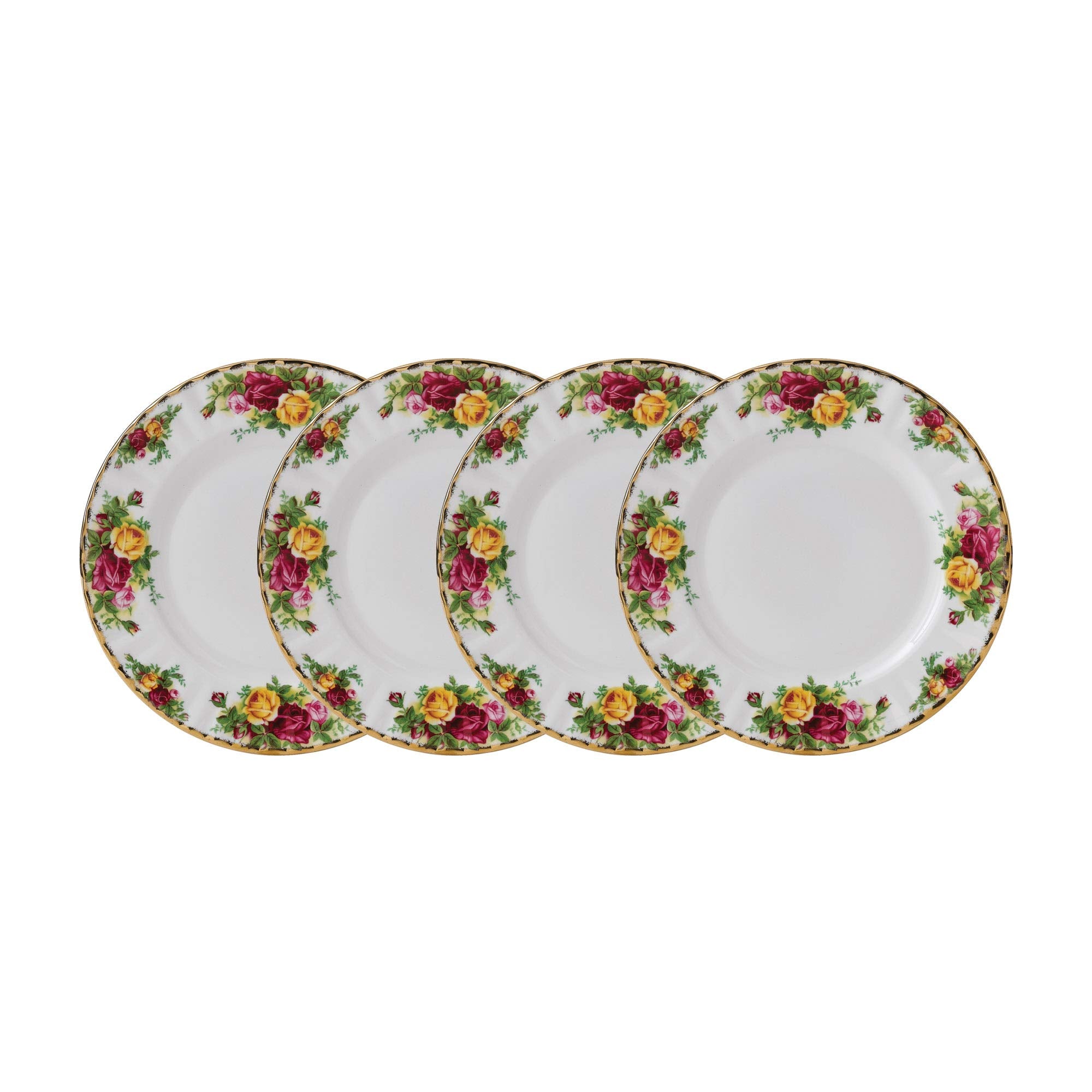 Royal Albert Old Country Roses Set Of 4 Salad Plates, 8'', Multi