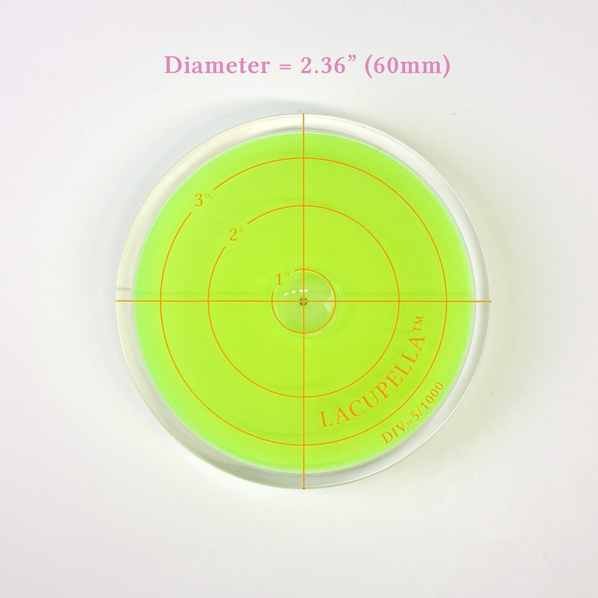 Lacupella Round Bubble Level For Use With Buttercream Acrylic Disk To Achieve Perfectly Level Tiered Cake Design In All Directio