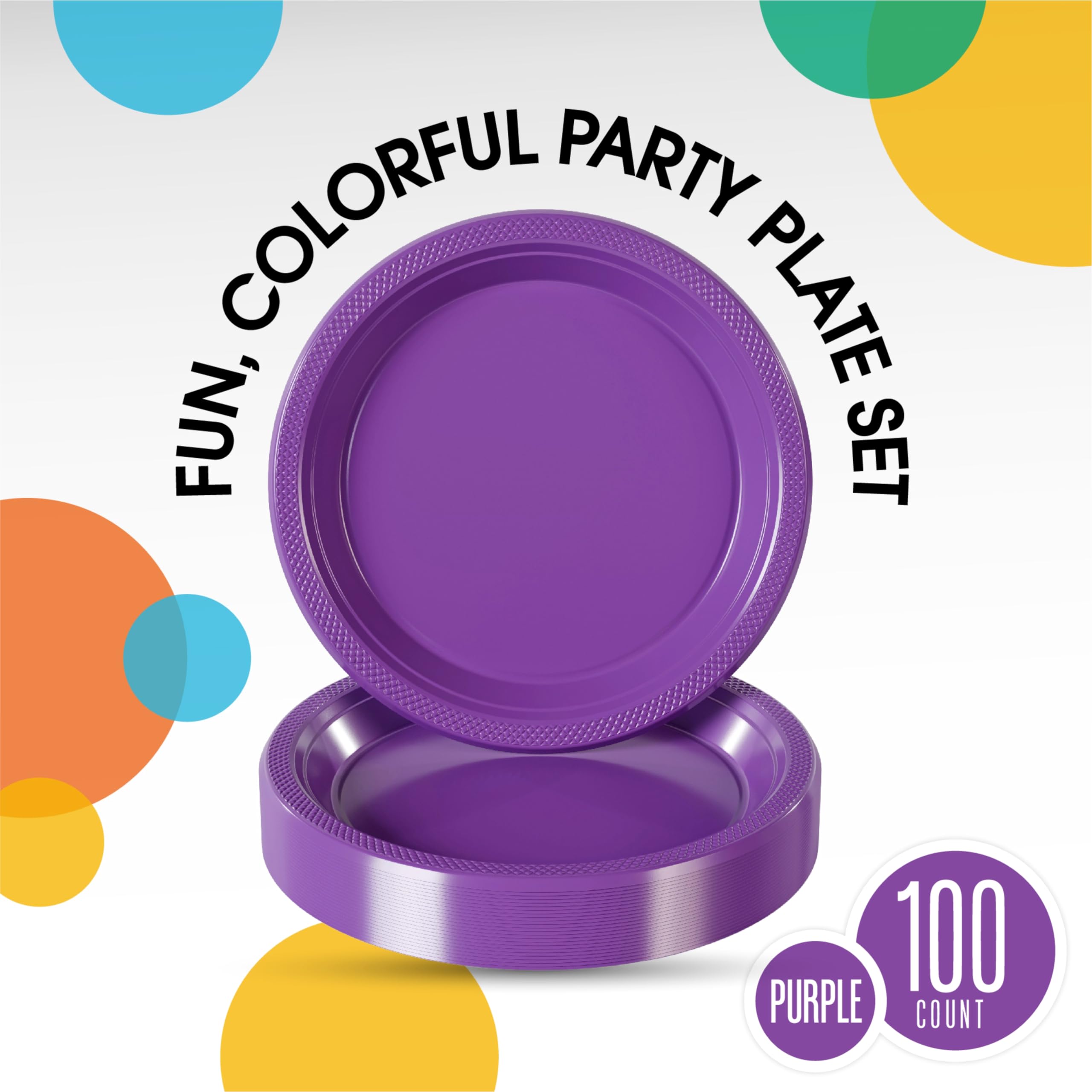 Exquisite Purple Plastic Plates For Party 7 Purple Disposable Plates For Party Supplies 100 Pcs Disposable Dinner Plate Heavy
