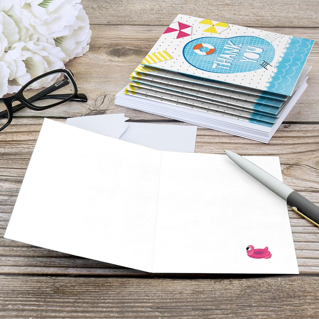 Big Dot Of Happiness Make A Splash - Pool Party - Summer Swimming Party Or Birthday Party Thank You Cards (8 Count)