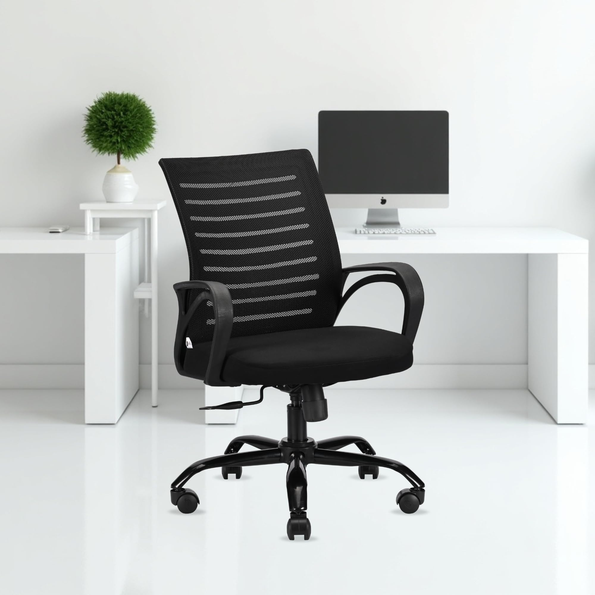 Iafa Furniture Diego MidBack Mesh Office Chair | 2 Year Warranty | Tilting & Height Adjustable Mechanism | HeavyDuty Metal Bas