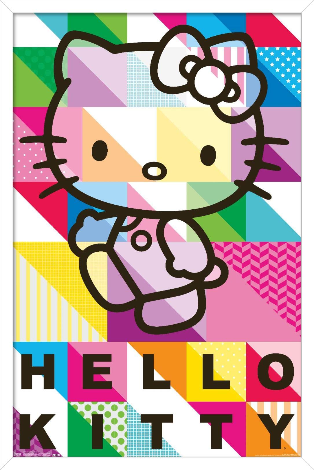 Trends International Hello Kitty - Patterns Wall Poster, 14.725'' X 22.375'', White Framed Version