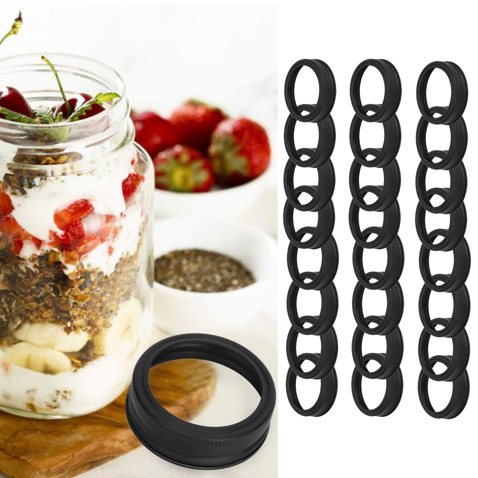 Oumefar Can Lid,24Pcs Can Cover Sealed Can Lid Glass Jar Lidfor Mason Jar Horse Mouth Iron Lid Round 70Mm Widemouthed Can Lid Sp