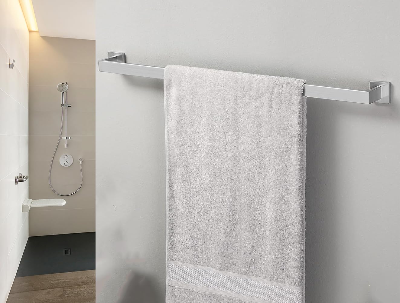 32 Inch Towel Bar 2 Pack For Bathrooms 12/16/24/28/32/36 Inch Stainless Steel 304 Brush Nickel Towel Holder Modern Square Towel
