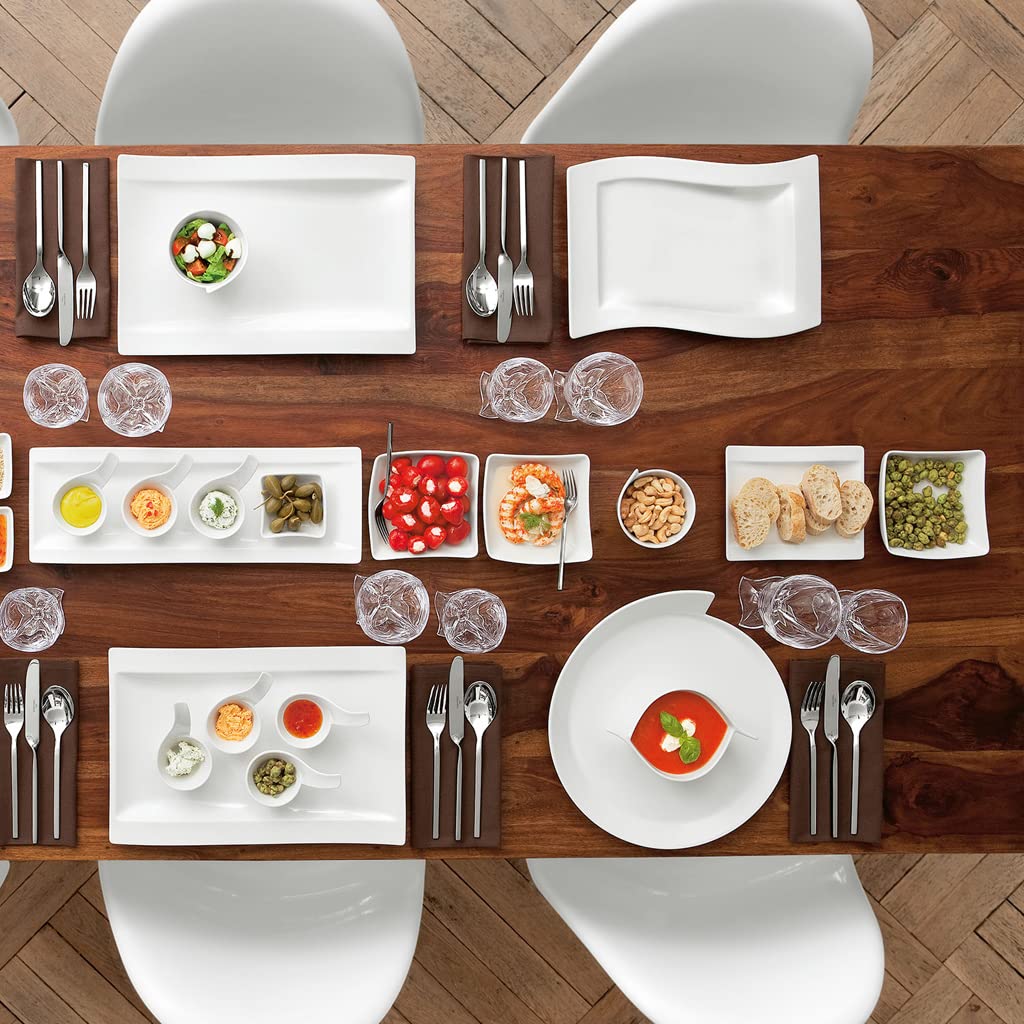 Villeroy & Boch New Wave Gourmet Plate, 13 X 9.5 In, Premium Porcelain, White