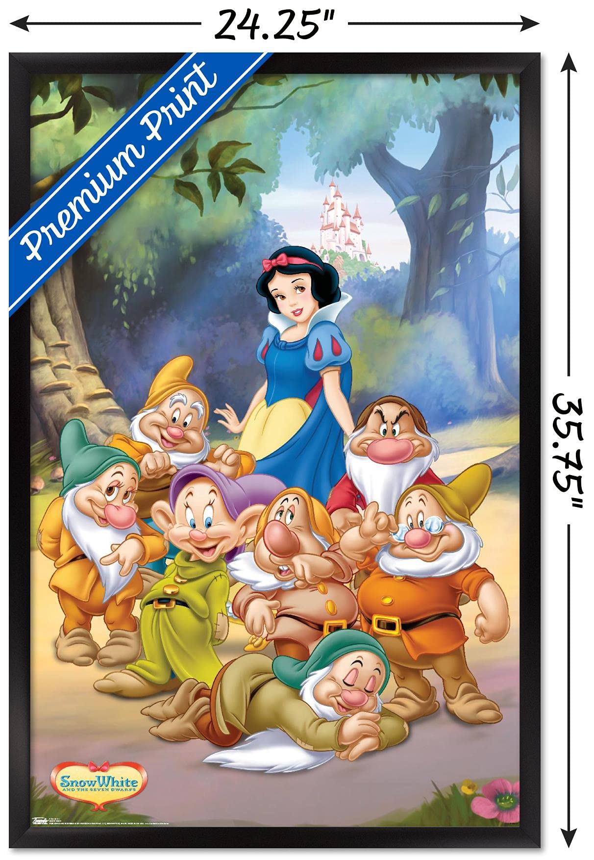Trends International Disney Snow White And The Seven Dwarfs - Group Wall Poster, 22.375'' X 34'', Black Framed Version