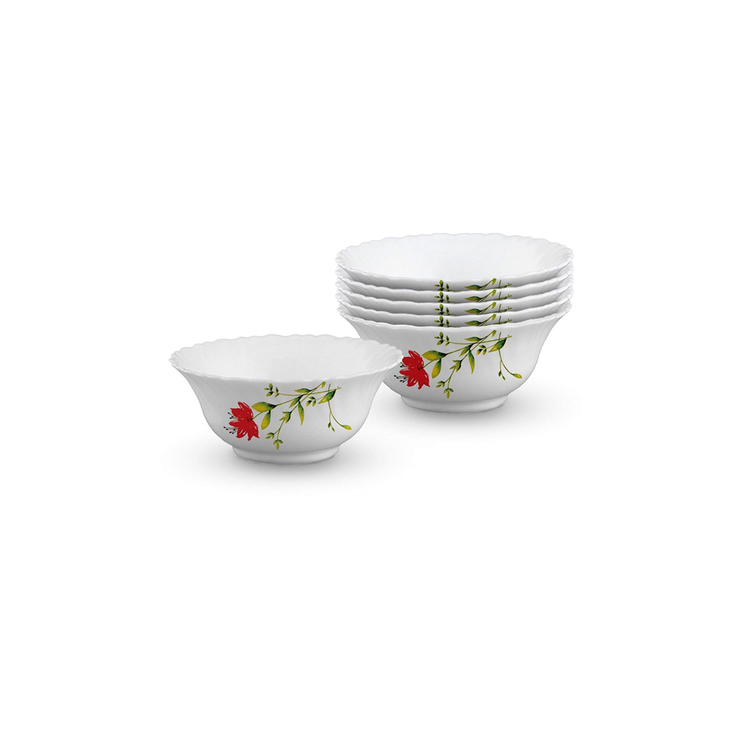 Larah By Borosil 4.5 Inch Veg Bowl - Set Of 6 - Oriental