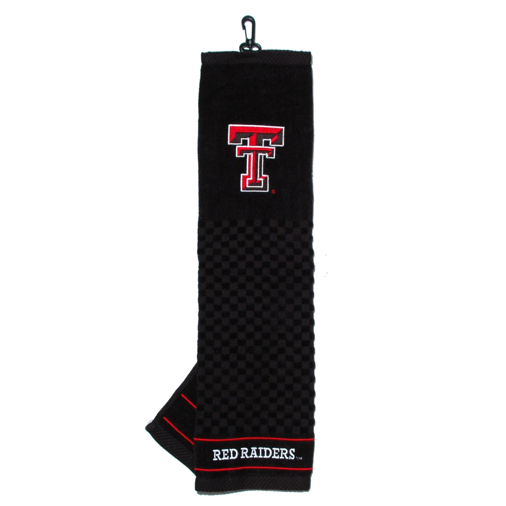 Team Golf Ncaa Texas Tech Red Raiders Embroidered Golf Towel Embroidered Golf Towel, Checkered Scrubber Design, Embroidered Logo