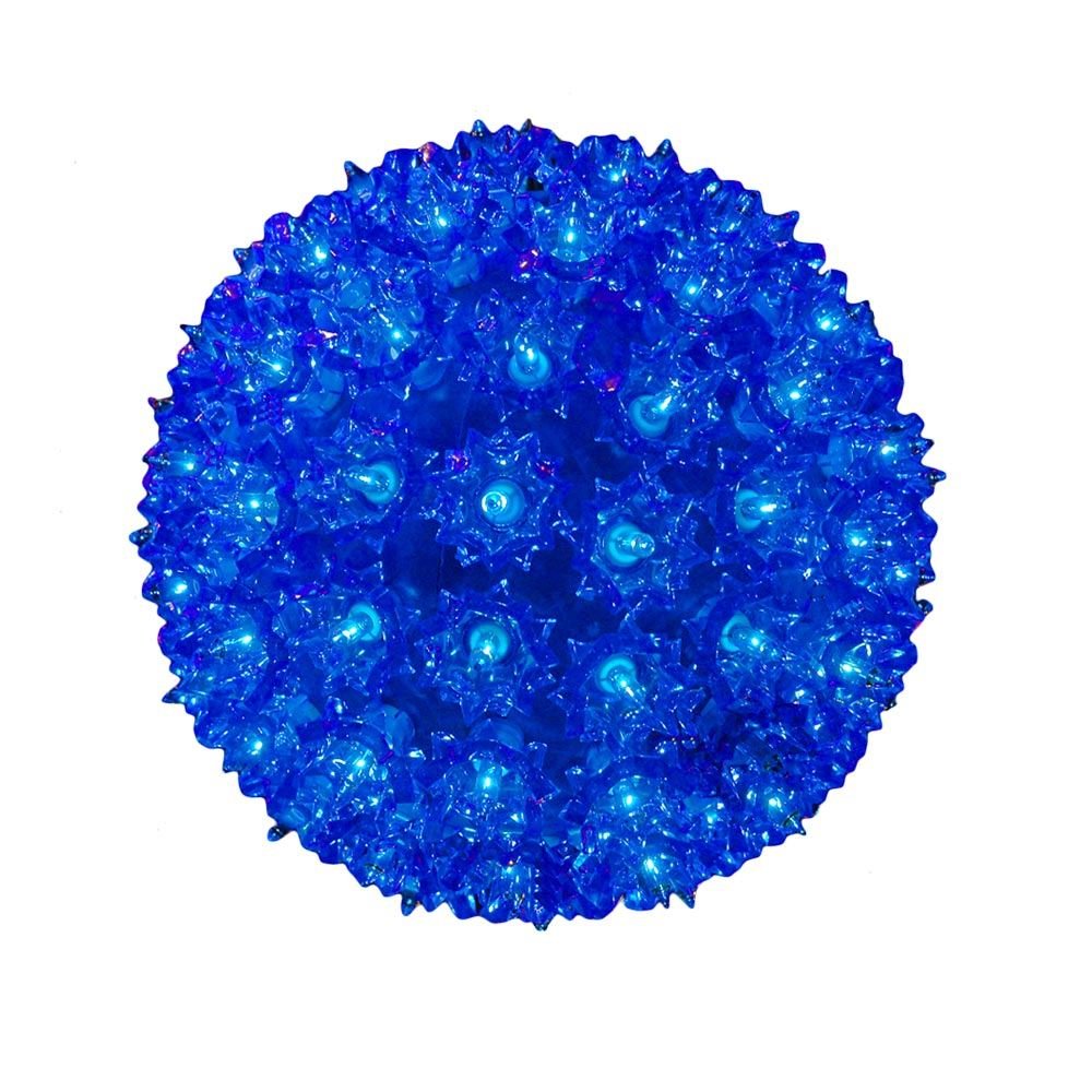 Novelty Lights 7.5in 100 Light Starlight Sphere, Blue, Large Ornament Ball Light, 5ft Hanging Cord with S Hook, 12ft Power Cord 