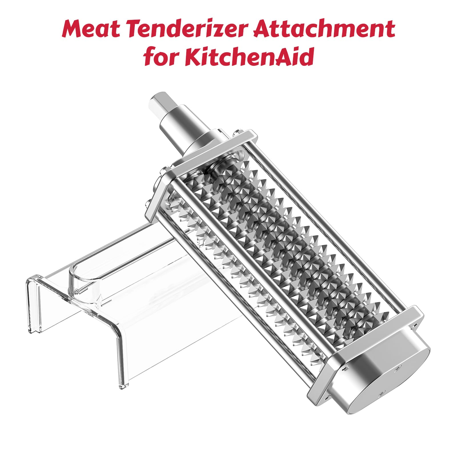 FOCOllK Meat Tenderizer Tool for KitchenAid Mixer - Aluminum, Silver, Fits All Stand Mixers, Model F2401, Easy Clean & Use
