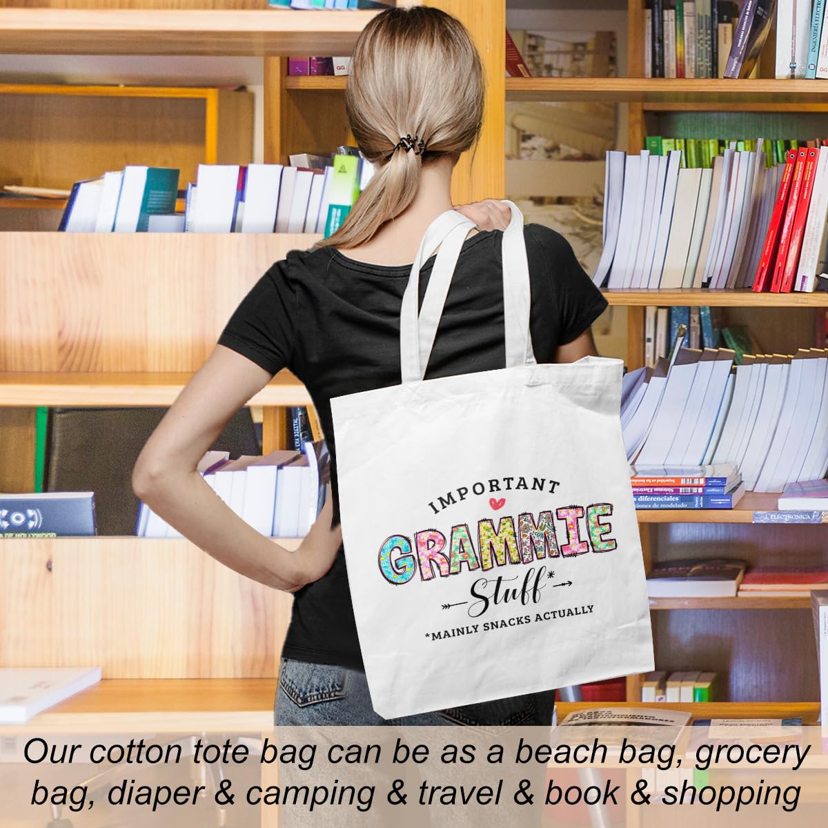 Grandma Gifts Grammie Tote Bag From Granddaughter Beach Bag Book Shopping Reusable Grocery Bags For Women Female Mom Nana Grandm