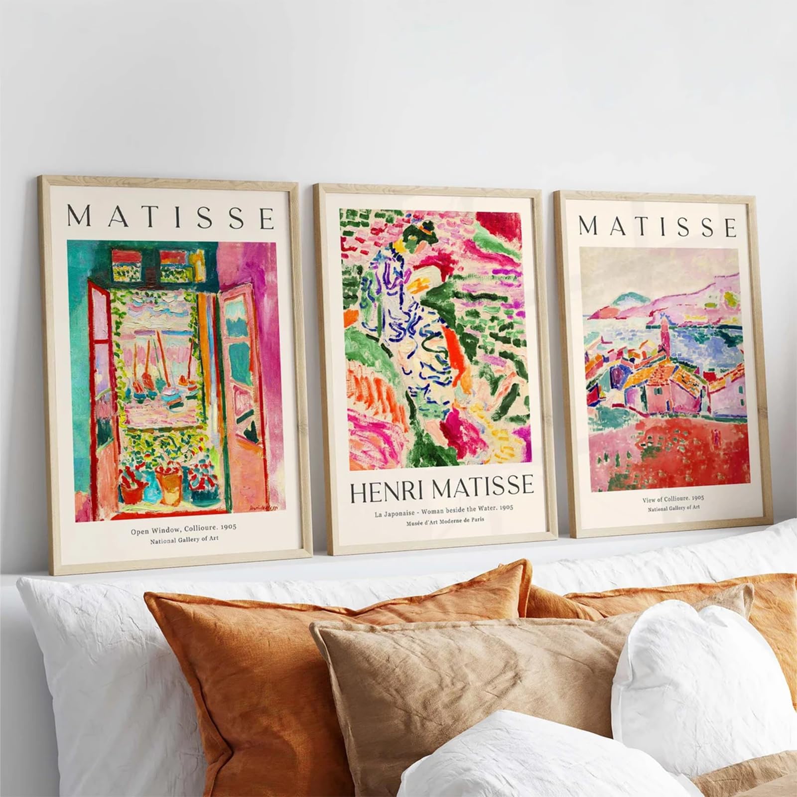 Henri Matisse Wall Art Prints Set Of 3 Matisse Wall Decor Aesthetic Canvas Wall Art Matisse Art Poster Abstract Pink Picture Vin