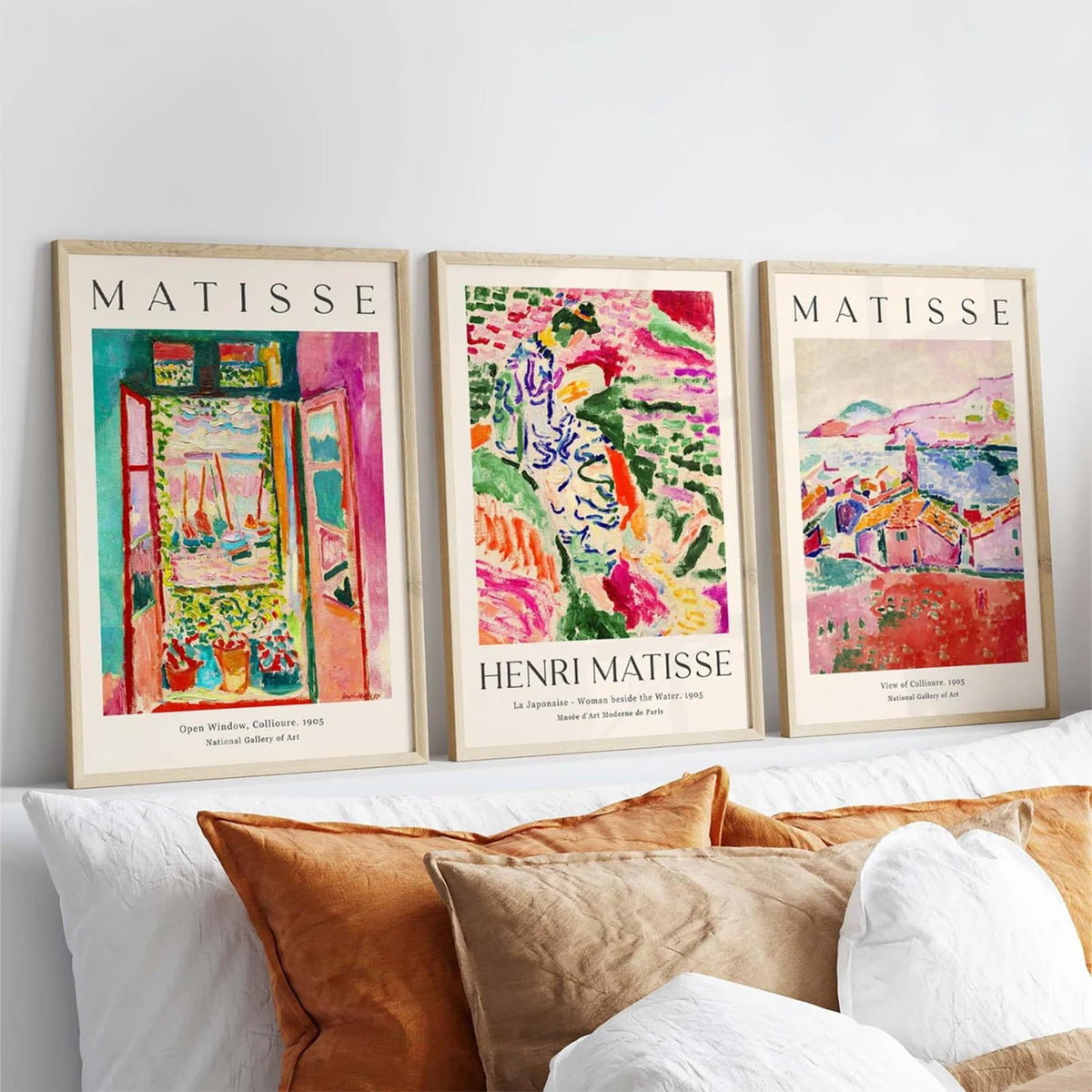 Henri Matisse Wall Art Prints Set Of 3 Matisse Wall Decor Aesthetic Canvas Wall Art Matisse Art Poster Abstract Pink Picture Vin