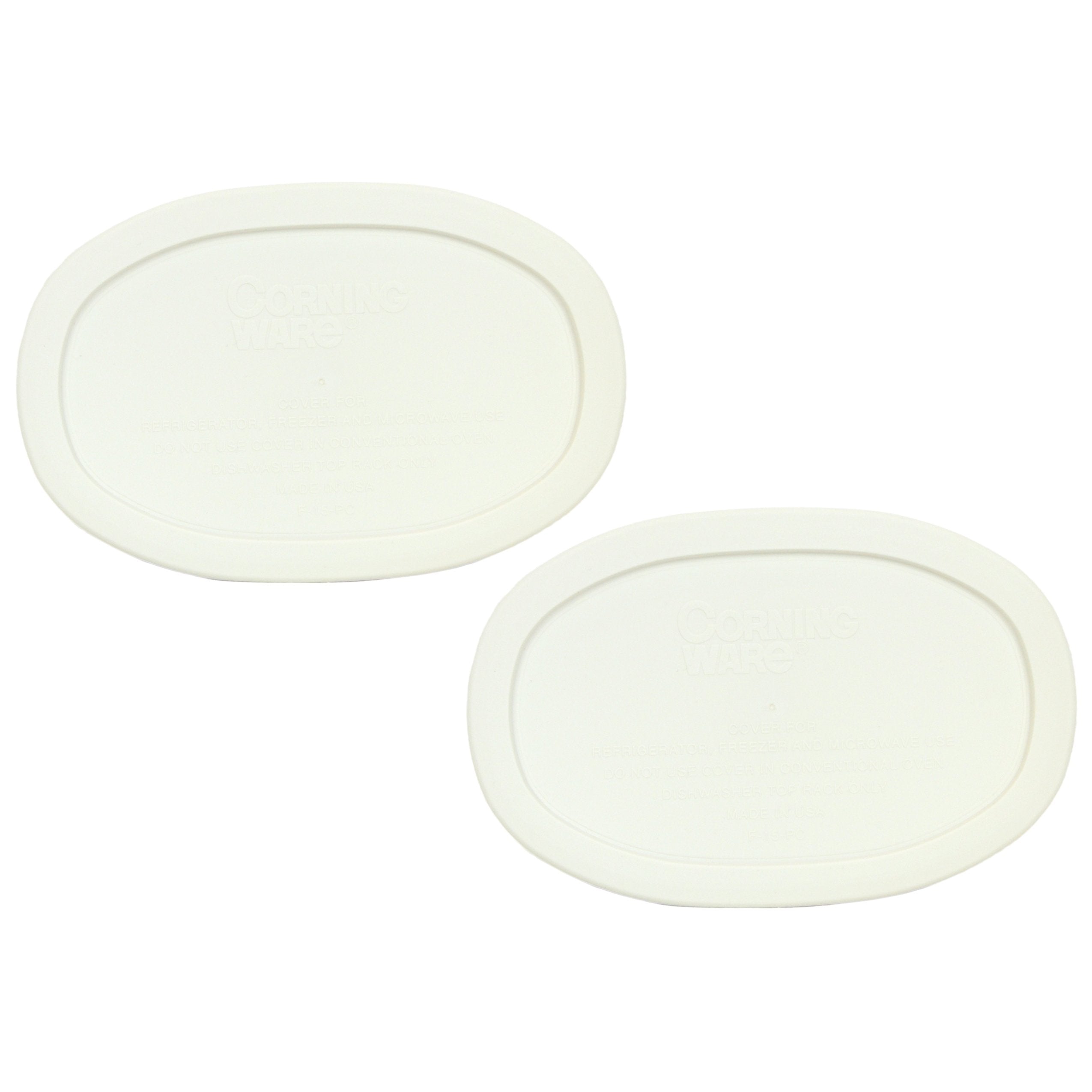Corningware F-15-Pc Oval French White 15-Ounce Plastic Lid - 2 Pack