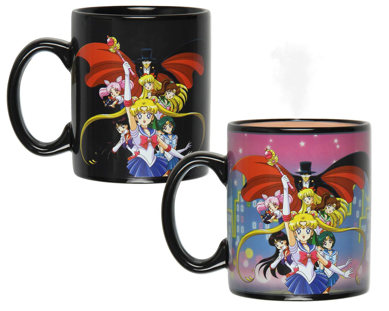JUST FUNKY Sailor Moon Anime Manga Heat Reactive Color Changing Tea Coffee Mug Cup