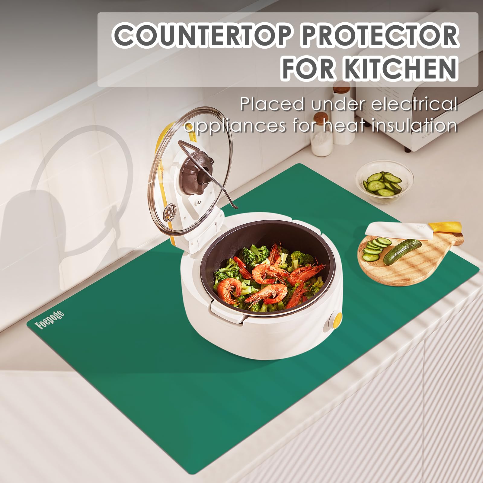 31.5'' x 23.6'' Extra Large Silicone Mat for Resin Casting  Crafts and Epoxy  Nonstick Silicone Sheet for Jewelry Casting Molds  Countertop Protector Mat Heat Resistant Placemats by Foepoge  Dark Green