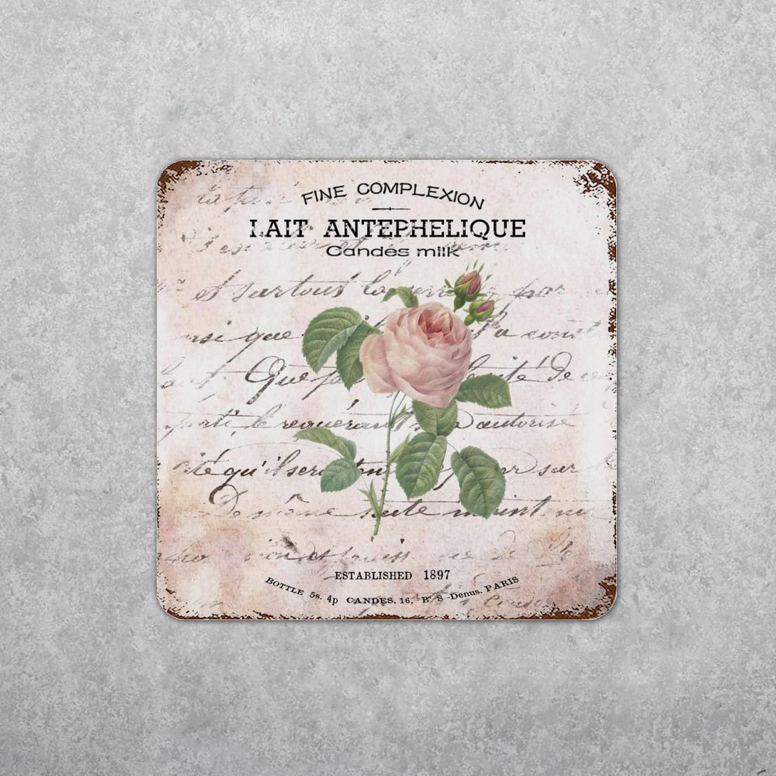 French Bouquet Pink Quote Vintage Metal Tin Sign Metal Tin Retro Sign Vintage Flowers Art Print Vintage Pub Wall Home Art Kitche