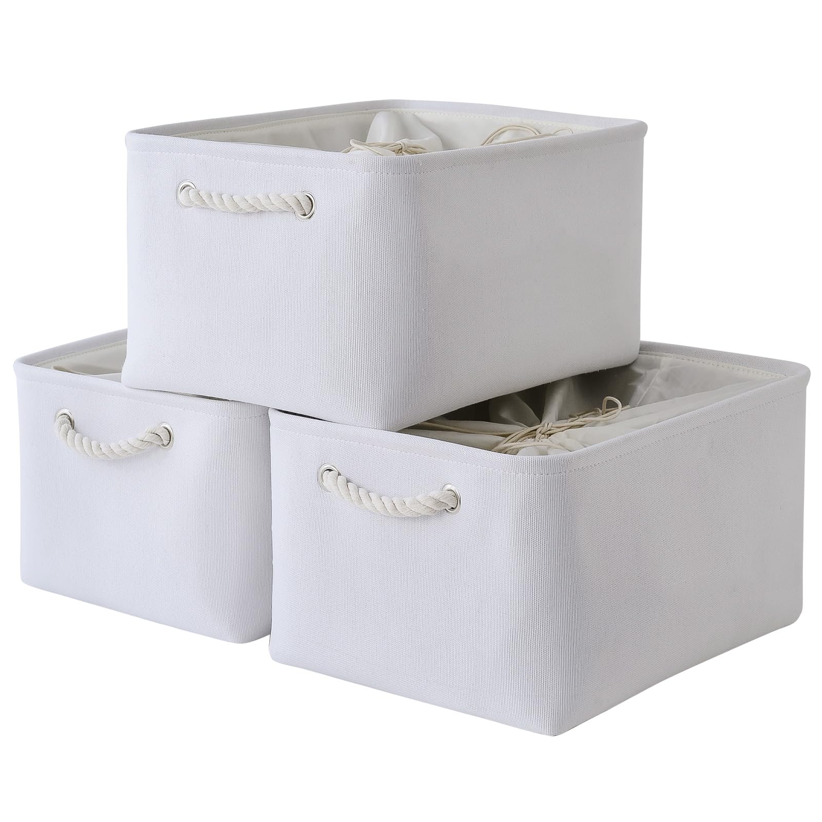 Thewarmhome Storage Basket For Gifts Empty - Jumbo 3 Pack 7.7X13.8X9.7 Inch Collapsible Storage Bin For Shelves, Toy Box Storage