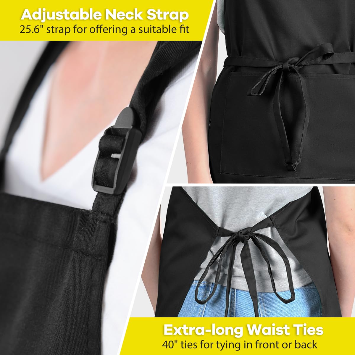 Rotanet Extra Large Apron For Men Adjustable Bib Aprons With 2 Pockets Cooking Kitchen Bbq Grilling Big For Women Chef Water & O