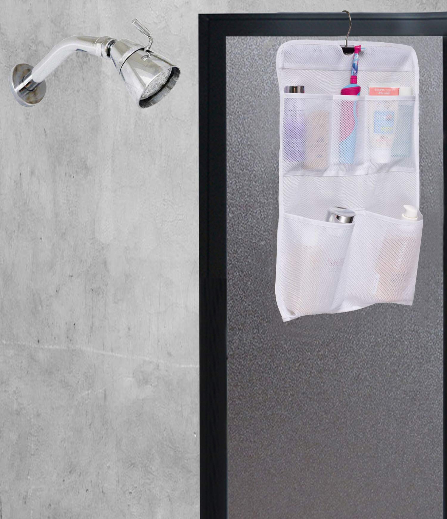 Misslo Shower Caddy Organizer 5 Pockets Roll Up Hanging Bathroom Accessories Storage For Camper, Rv, Gym, Cruise, Cabin, College