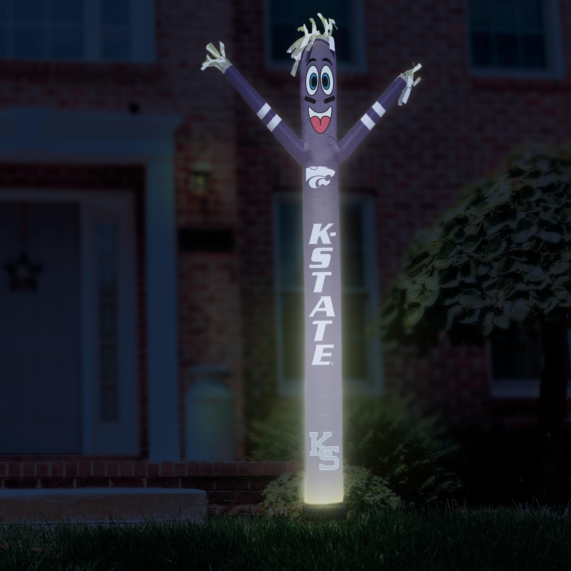 Sporticulture NCAA K-State Wildcats Football Wacky Waving Inflatable Tube Guy with LED Lights & Built-in Blower Air Wacky Dancer