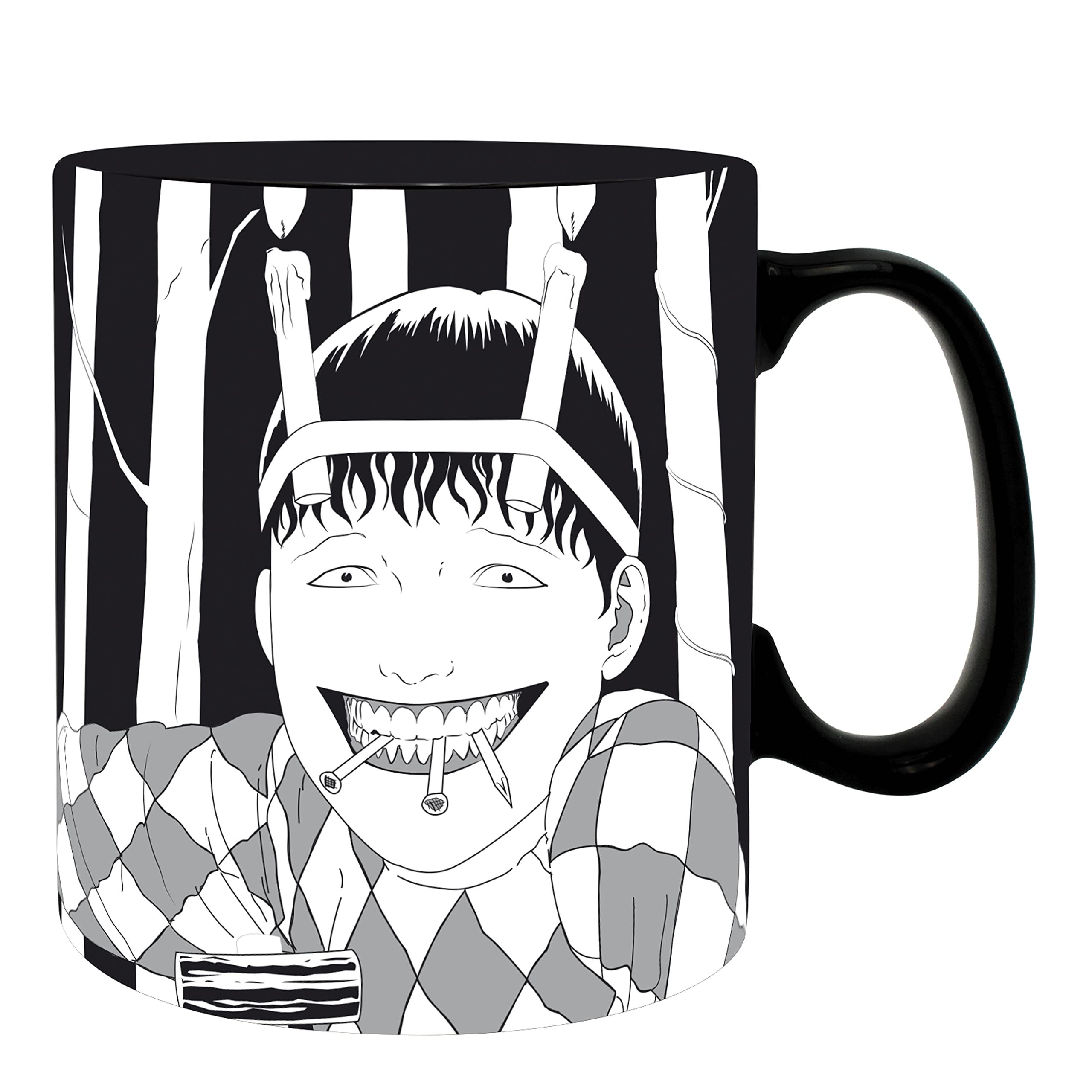 ABYSTYLE Junji Ito Souchi's Curse Ceramic Coffee Tea Mug 16 Oz. Horror Anime Manga Drinkware Dishwasher Microwave Safe Home & Ki