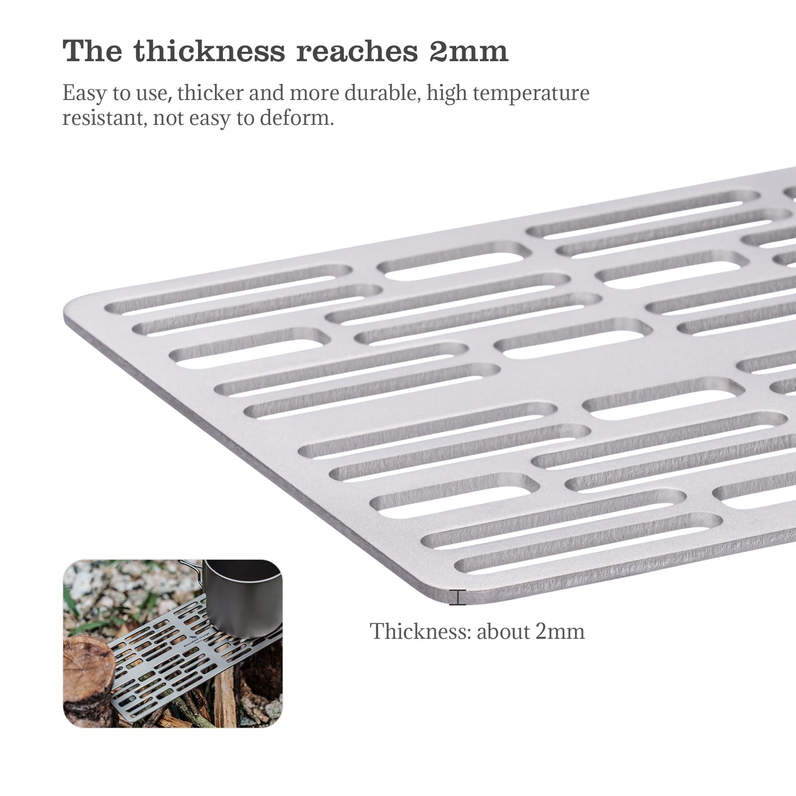 Ibasingo Titanium Charcoal Bbq Grill Plate Ultralight Baking Cooling Rack Heavy Duty Dining Cooking Roasting Kitchen Utensils Fo