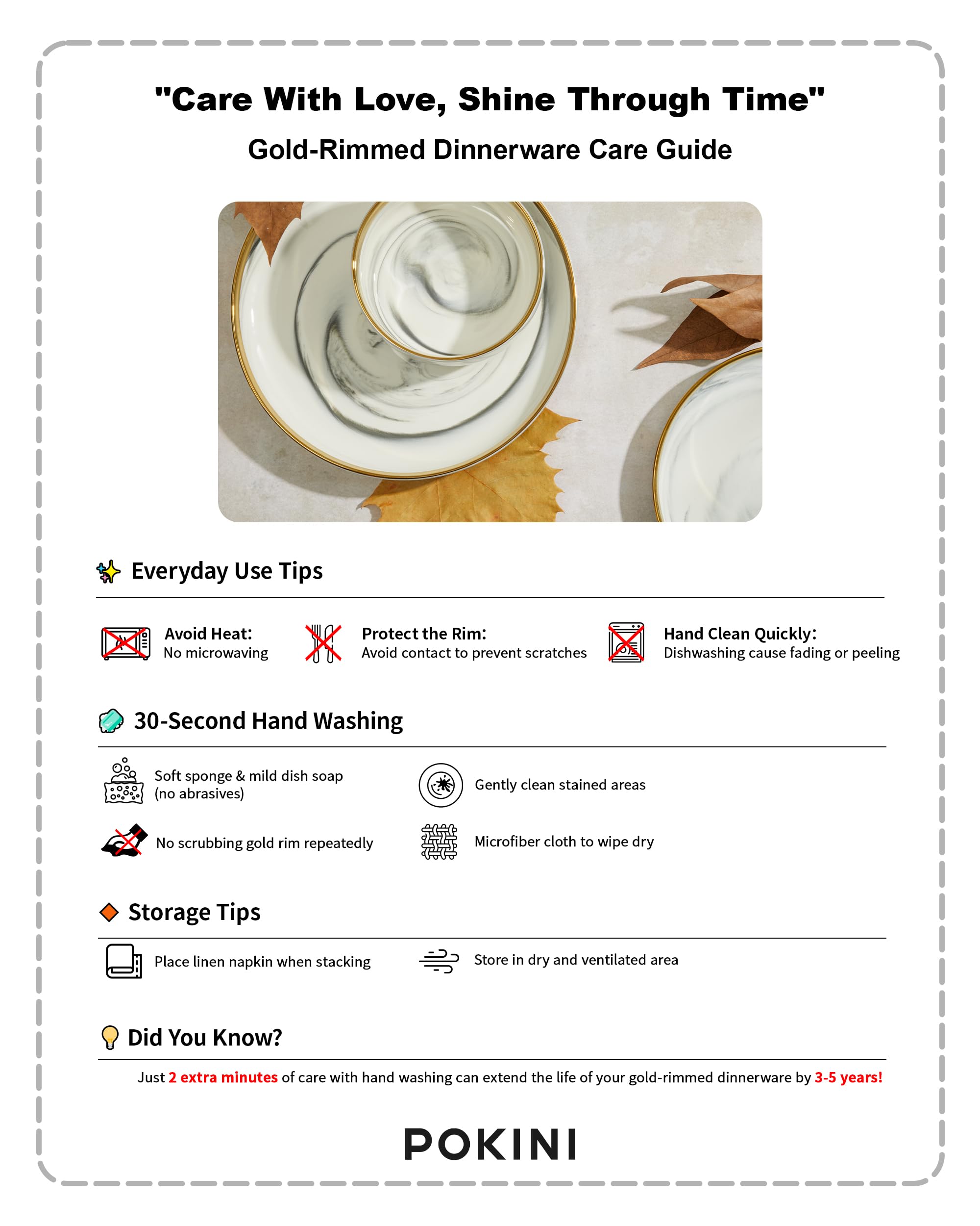 Pokini Marble Gold Rim Dinnerware Sets, Porcelain Plates and Bowls Sets, Modern Luxury Dish Set for 4, White Grey China Dinner S