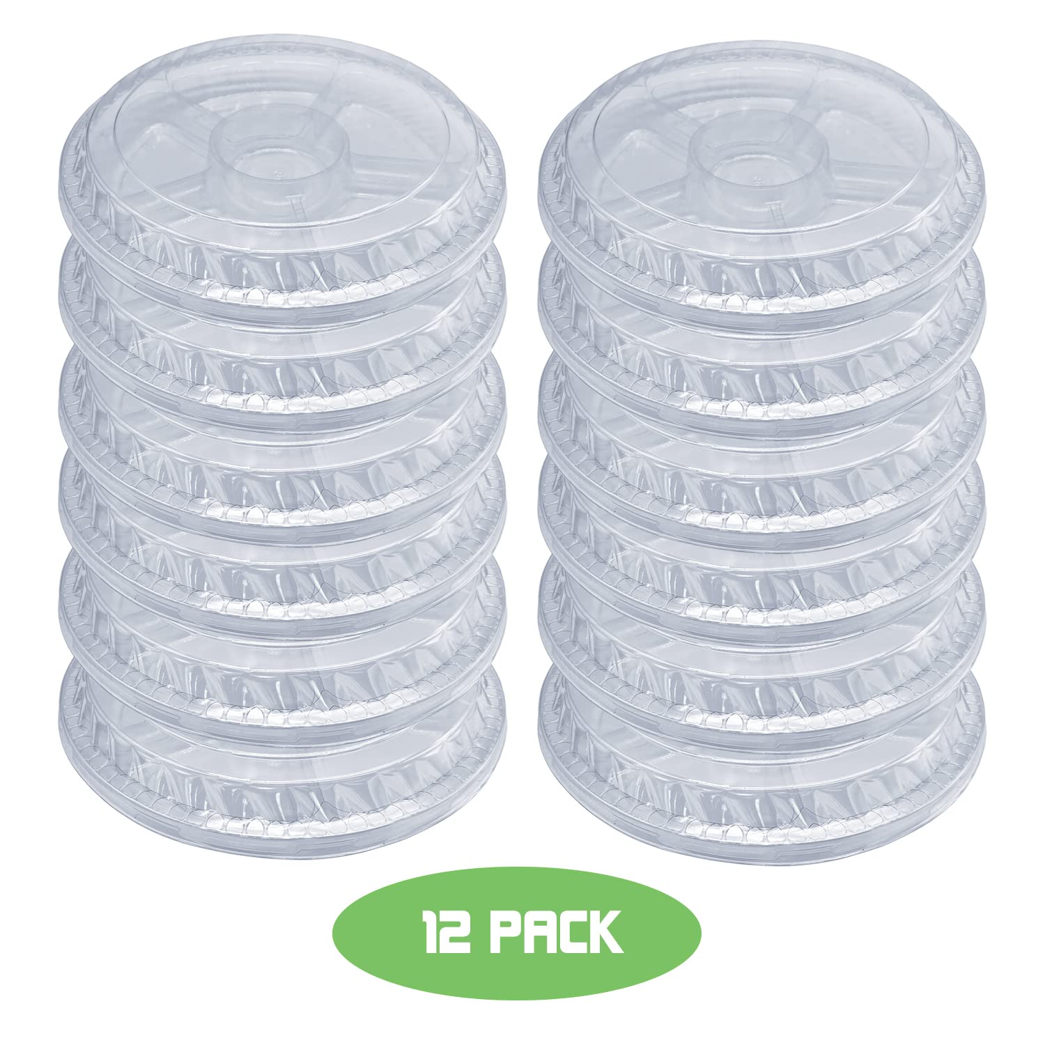 12 Pack Plastic Appetizer Trays With Lids,Disposable Compartment Serving Platters,6 Sectional Catering Trays For Serving Food