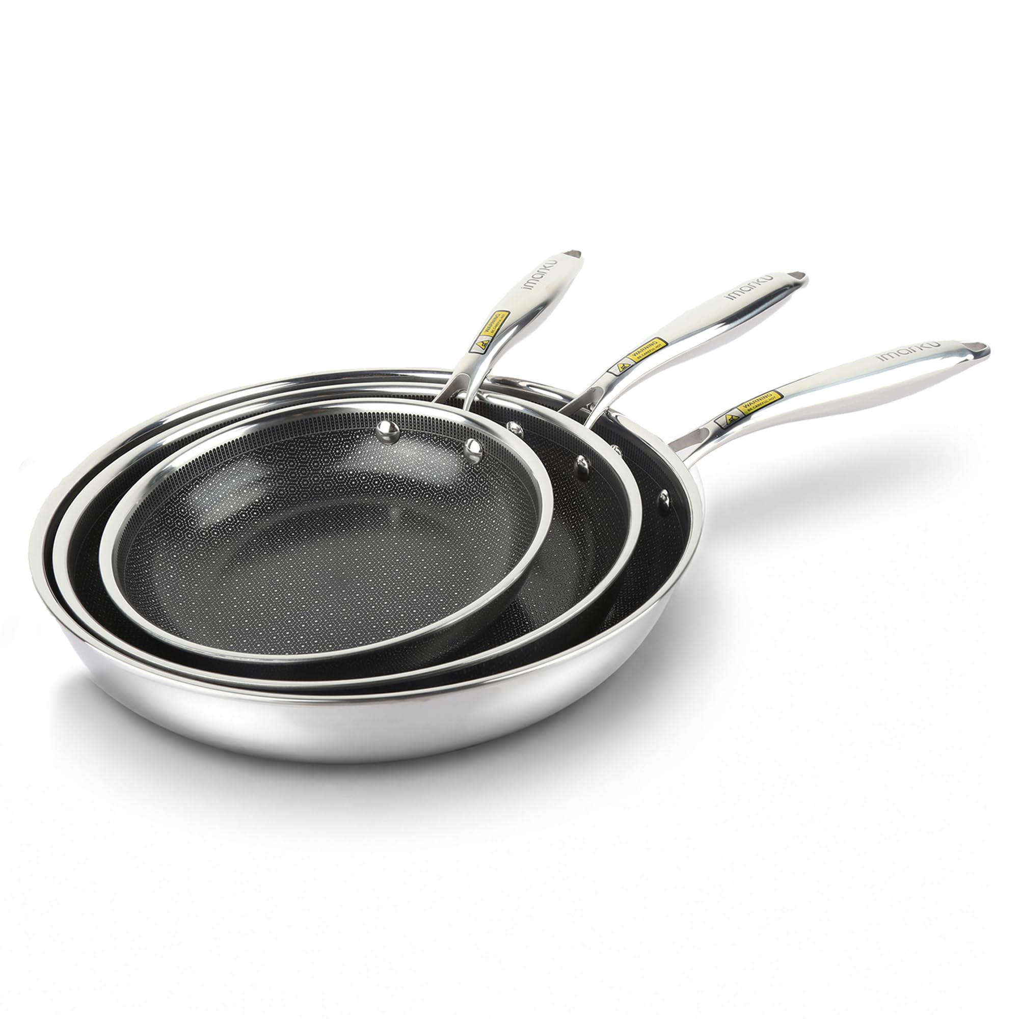 imarku 8, 10, 12 inch Hybrid Nonstick Frying Pan Set