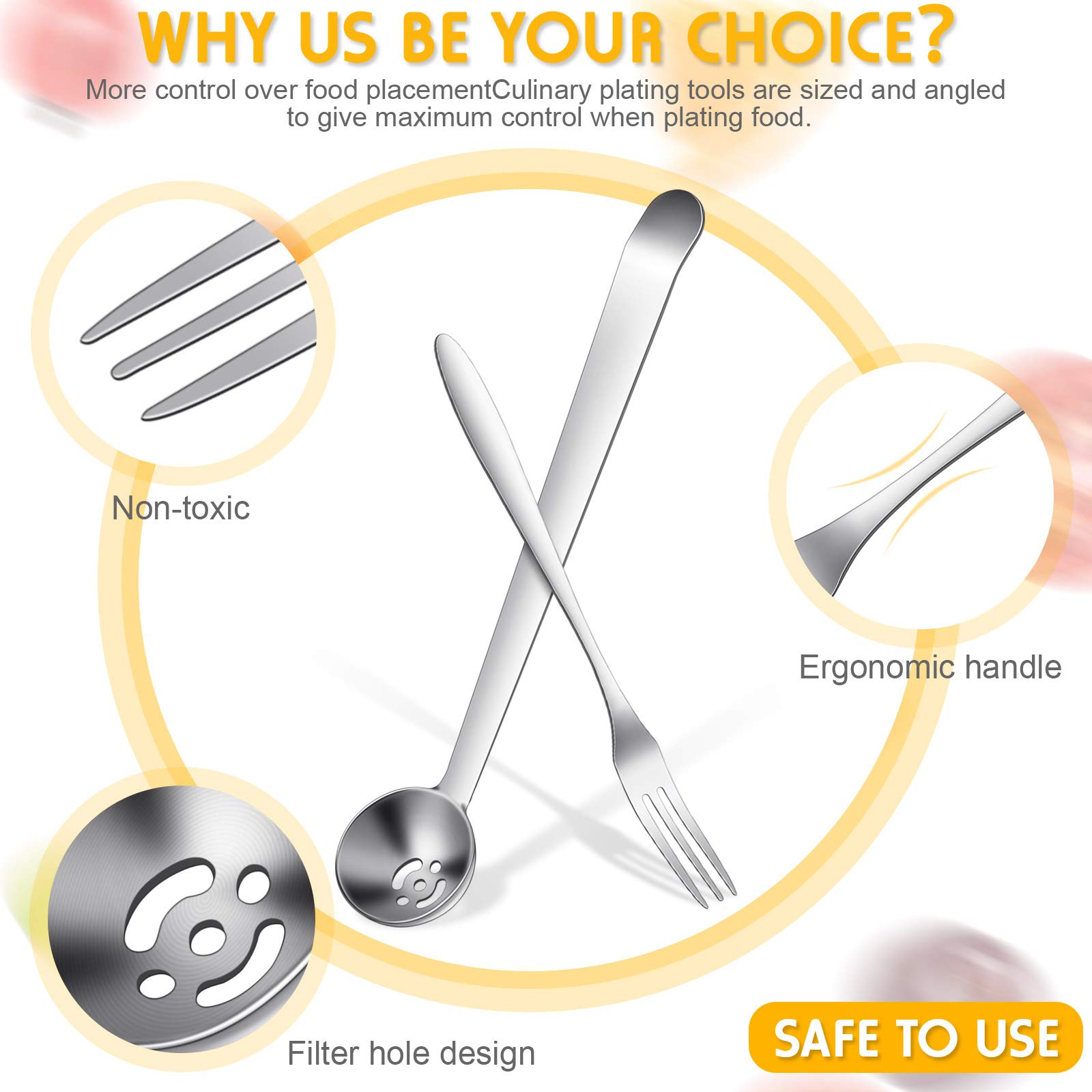2 Pieces Olive Spoon Strainer Stainless Steel Pickle Forks Set Pick Jar Spoon And Fork Cherry Spoon With Drain Hole Jar Serving