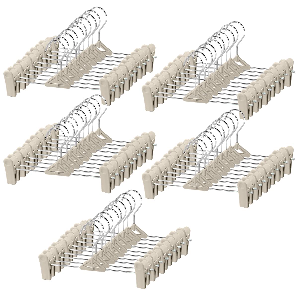 Skirt Hangers - Pants Hangers With Clips 50 Pack Clip Hangers Shorts Hangers With 360 Rotating Swivel Hook
