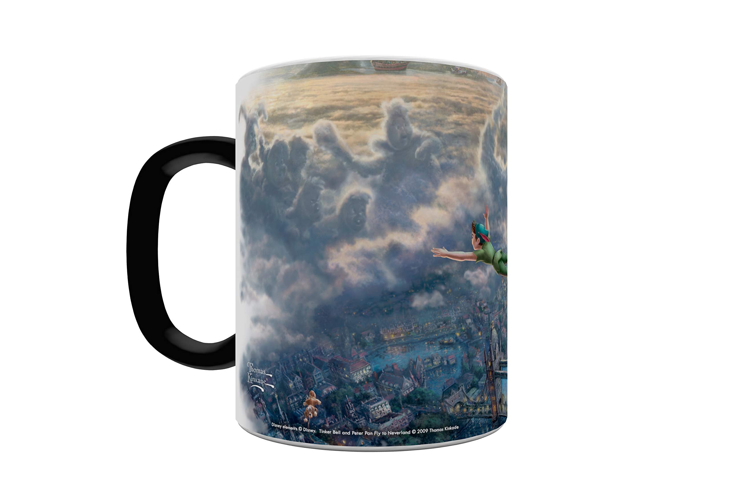 Morphing Mugs Disney - Peter Pan - Tinker Bell - Fly to Neverland - One 11 oz Color Changing Heat Sensitive Ceramic Mug - Image