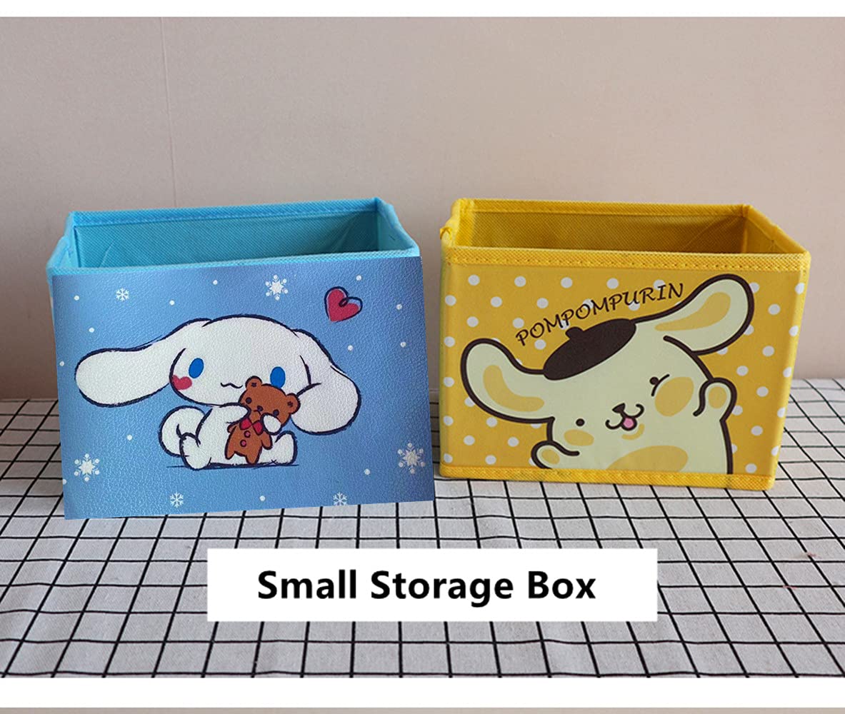 Kerr'S Choice Collapsible Storage Bin Kawaii Storage Box Blue Foldable Baskets | Kawaii Office Desk Room Decoration Cute Room De