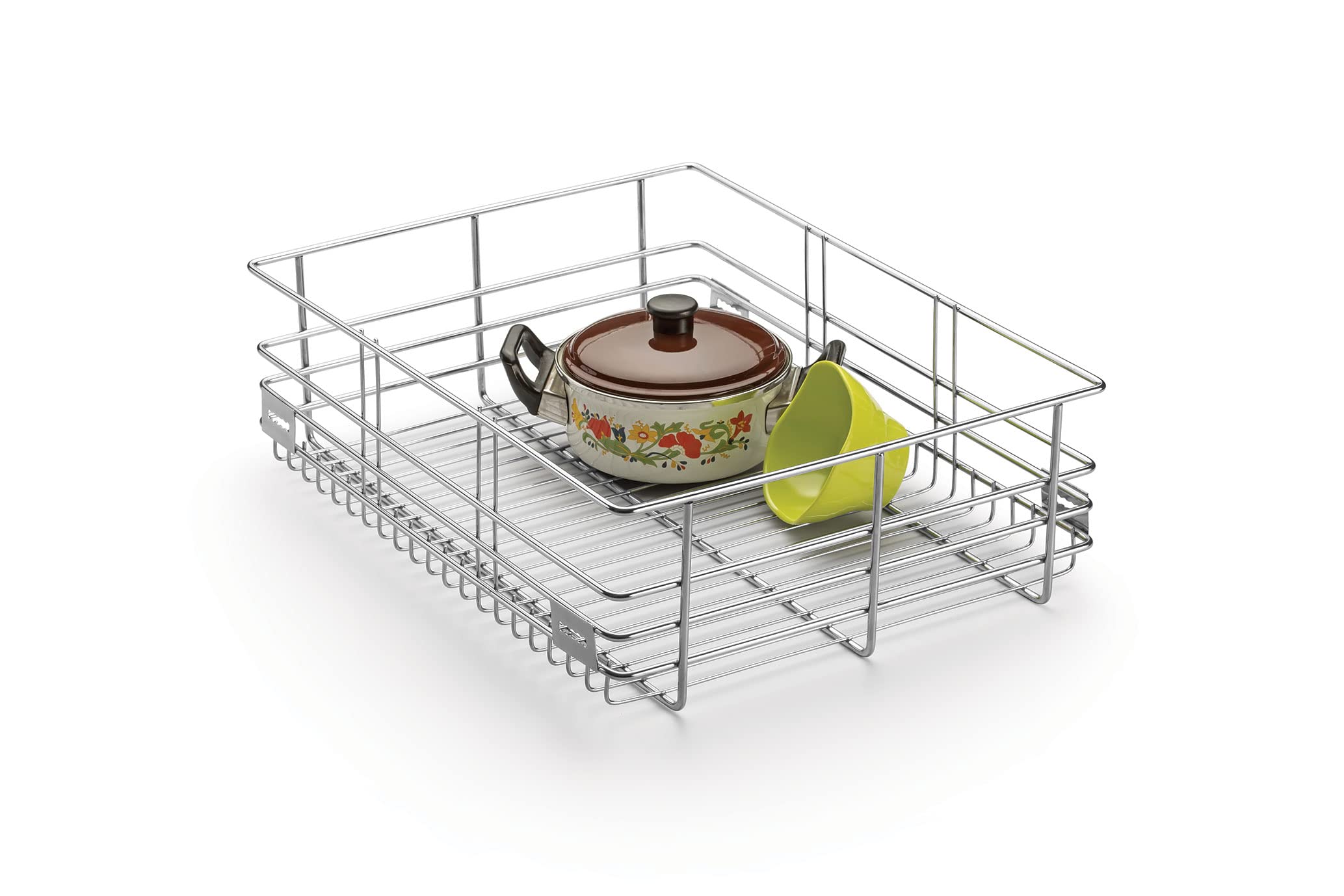 Rab Kitchen Basket Stainless Steel Plain Basket Rack Tray For Modular Kitchen Utensils Container Shelf (Code: Sapp Ss Wire Plai