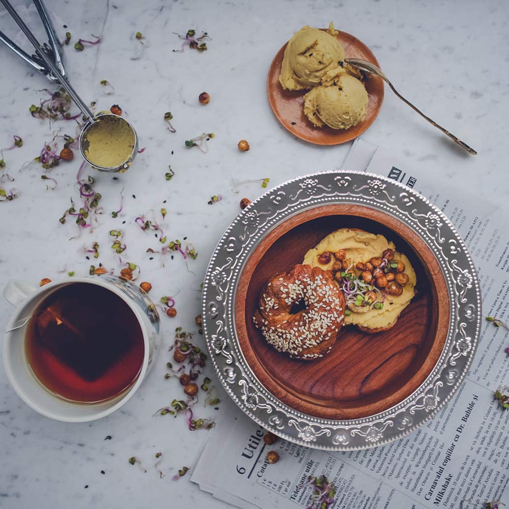 Brightalk 13-Inch Stainless Steel Charger Plates, 6Pcs Silver Dinner Plate Chargers Round Server Ware